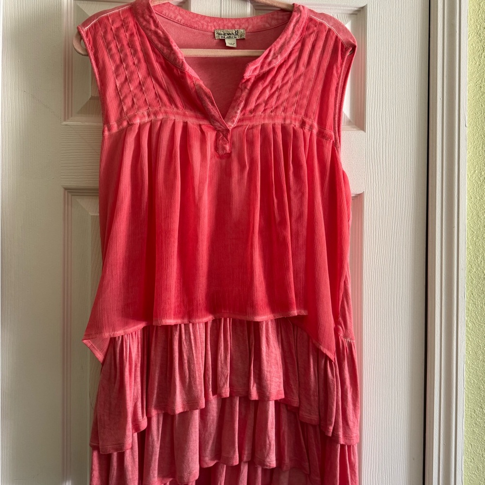 ONE WORLD Pink Layered Sleeveless Top